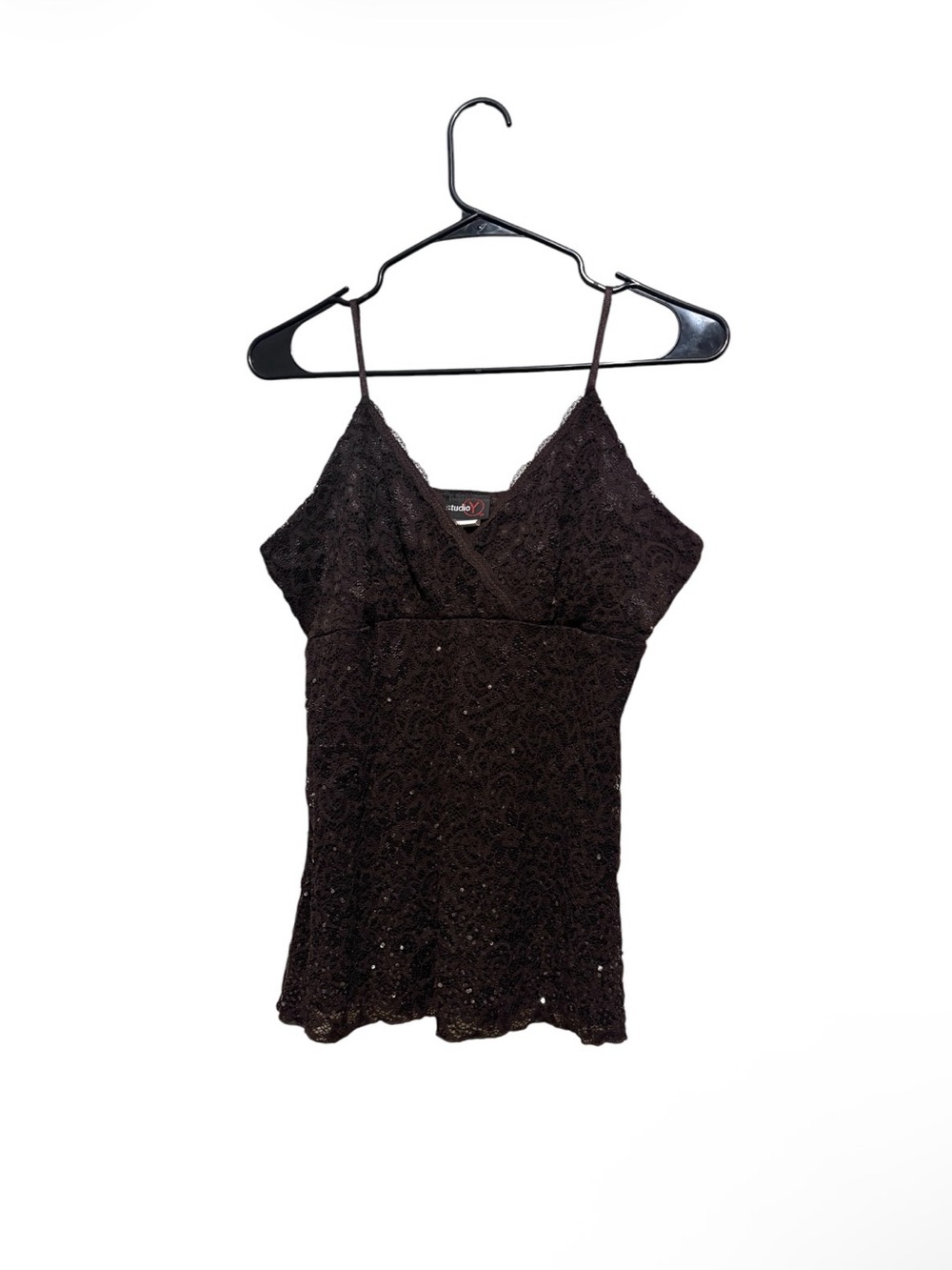 Studio Brown Lace Sequin Cami